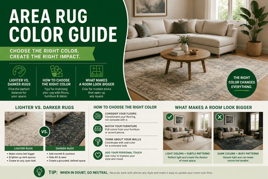 How to Choose an Area Rug Color (Lighter or Darker Than the Floor?)