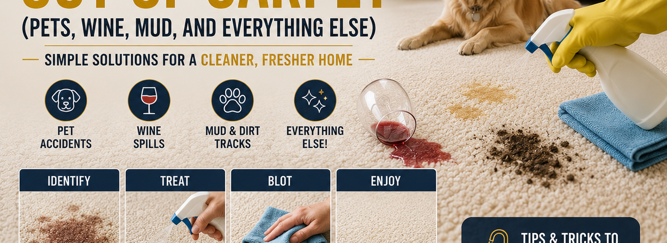 How to Get Stains Out of Carpet (Pets, Wine, Mud, and Everything Else)