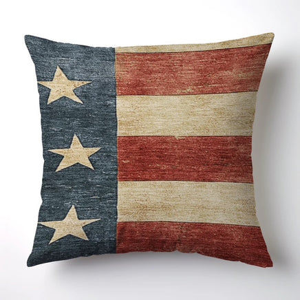Vintage American Flag Throw Pillow – Rustic Patriotic Accent Pillow | Down/Feather Insert